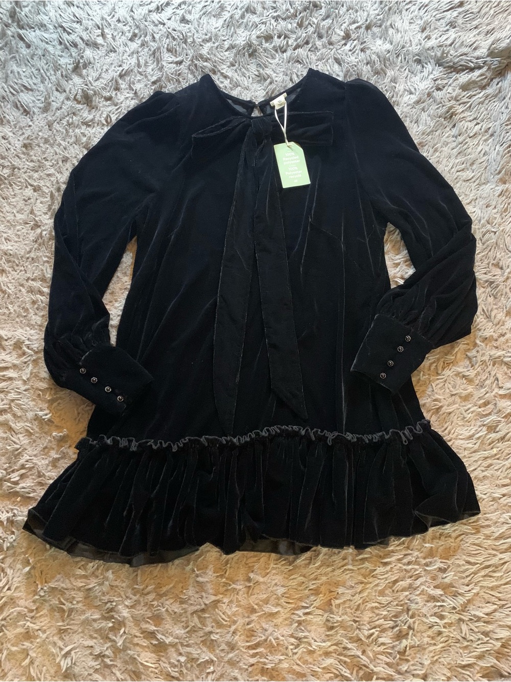 NWT The Vampire’s Wife x H&M black Bow Detail Velvet dress sz XL